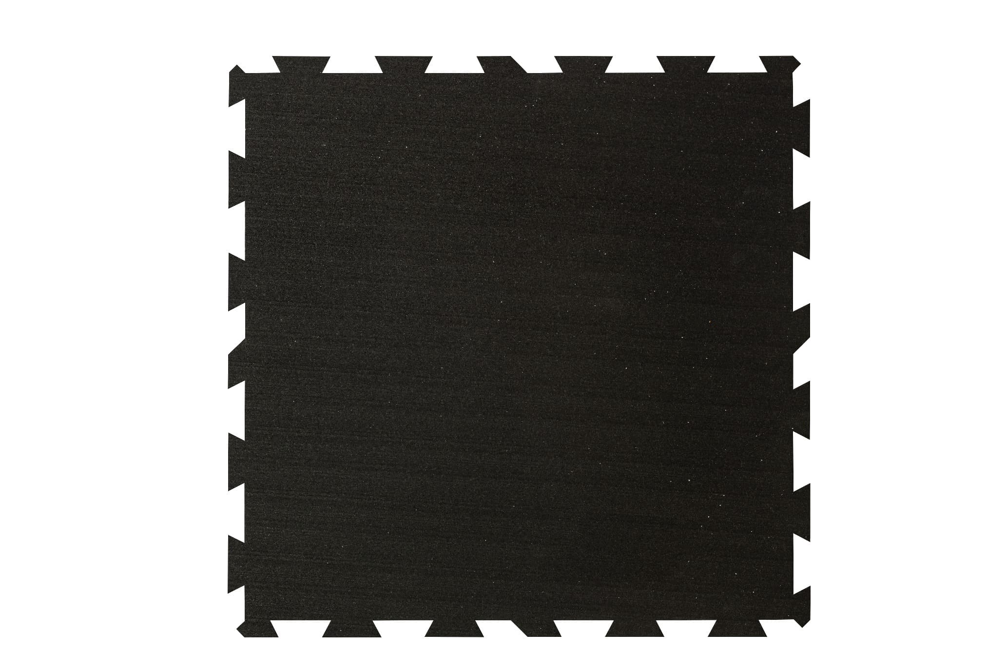 Fitness podlaha drtená guma PUZZLE čierna 1000x1000 - 10mm