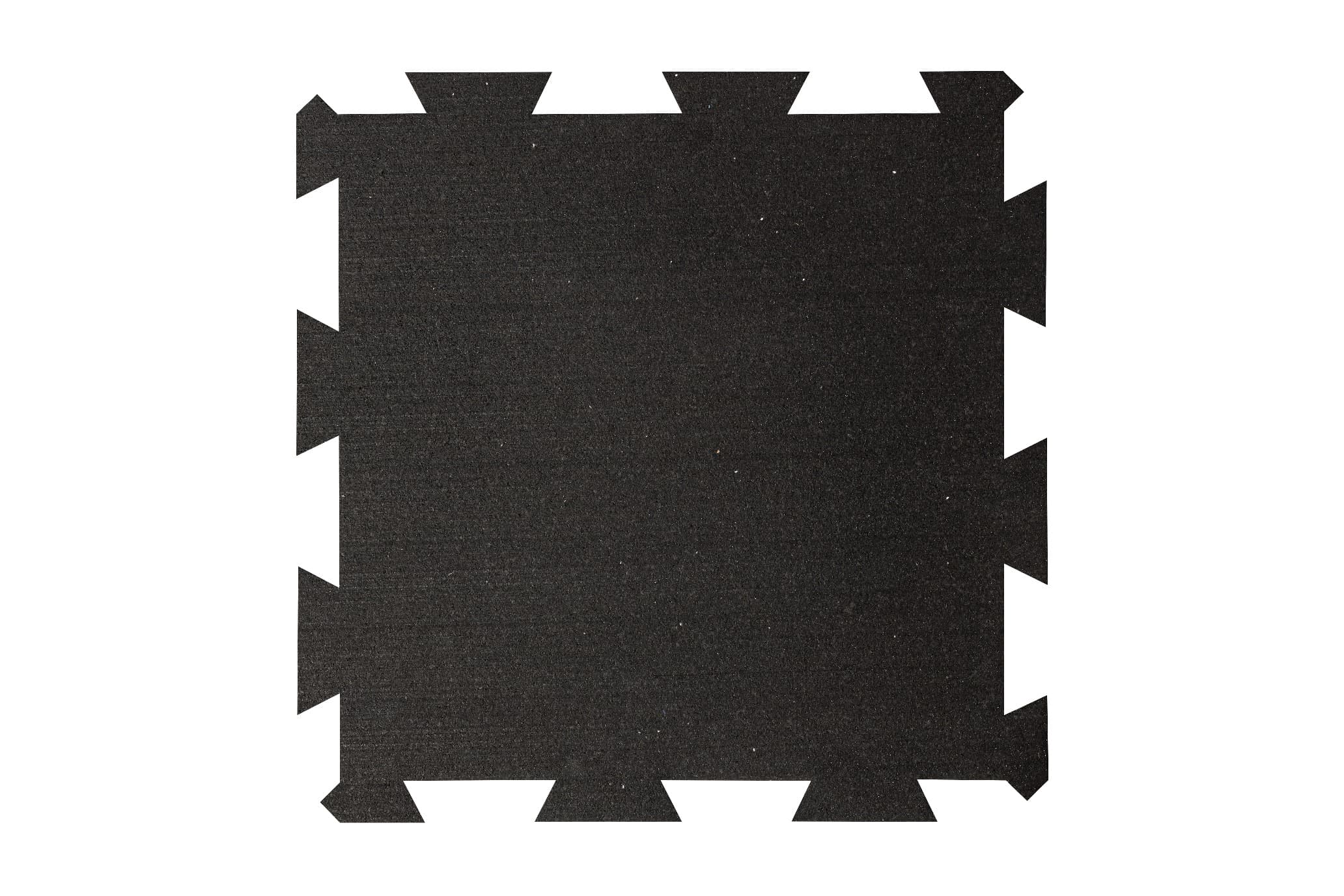 Fitness podlaha drtená guma PUZZLE čierna 500x500 - 16mm
